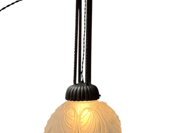 Art Deco Muller Frères Luneville Style Pendant Light, 1930s